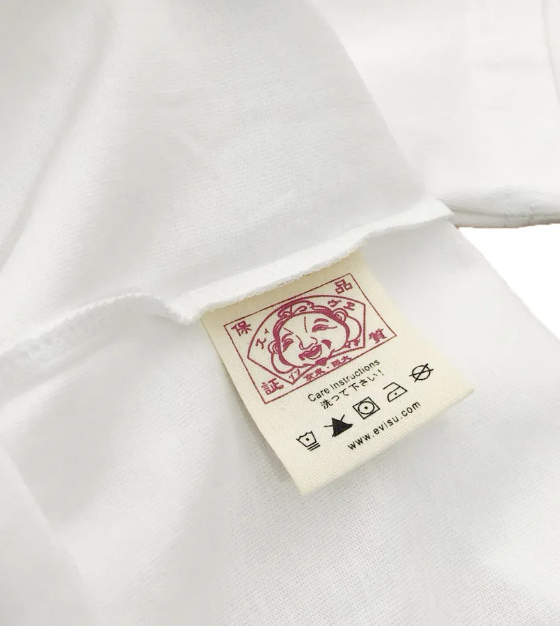 EVISU New Letter Print T Shirt, Casual Oversized Fit for Couples