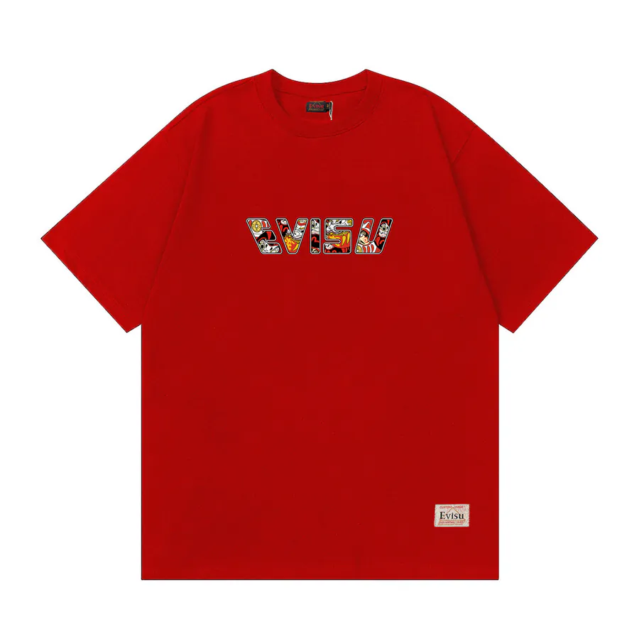 EVISU New Letter Print Oversized T Shirt
