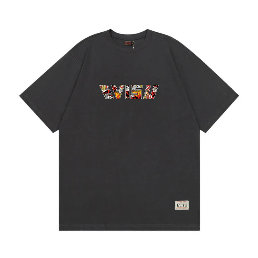 EVISU New Letter Print Oversized T Shirt