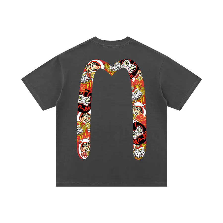 EVISU New Letter Print Oversized T Shirt