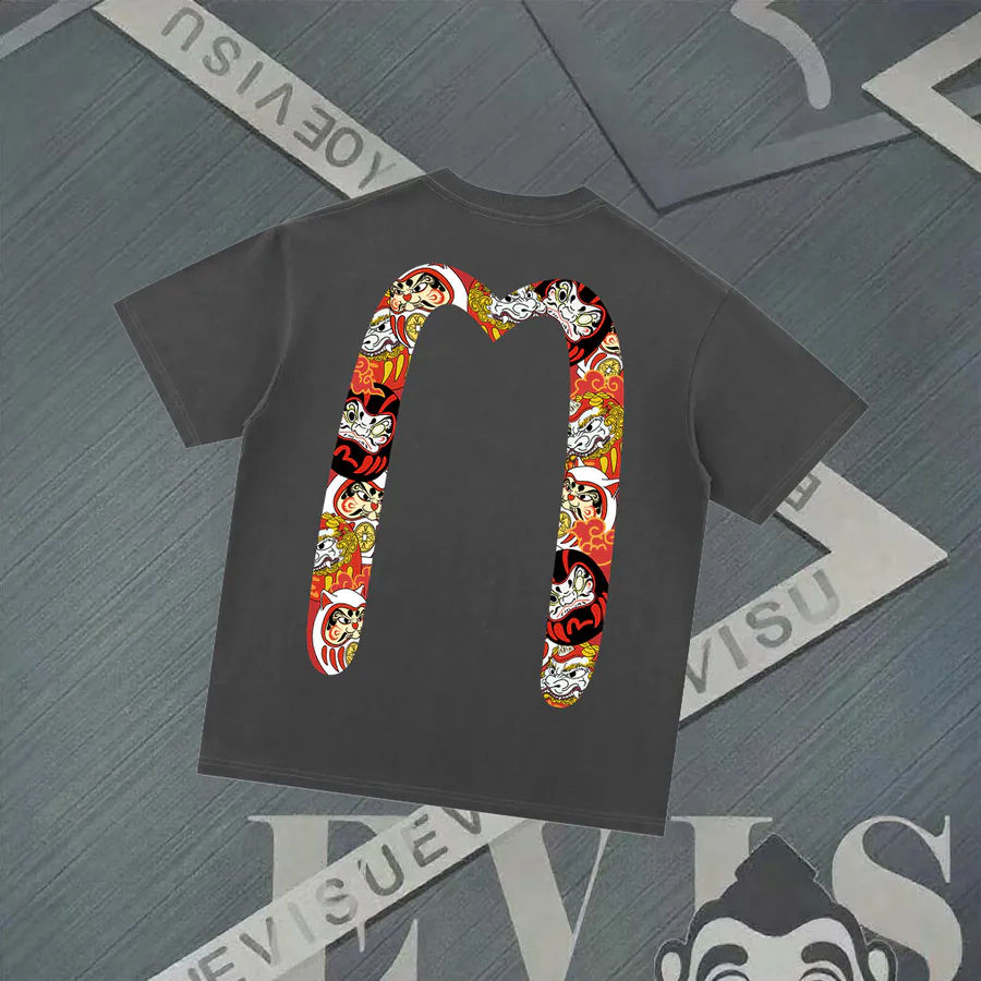 EVISU New Letter Print Oversized T Shirt