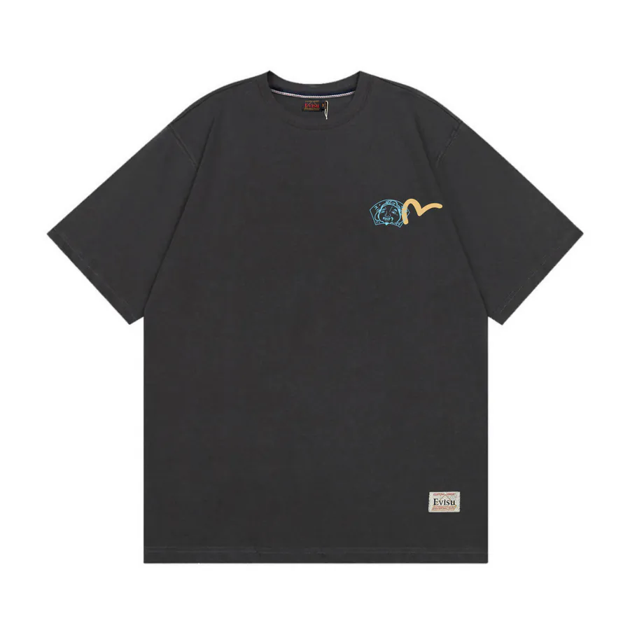 EVISU New Buddha Head Seagull Print Short Sleeve Loose Fit T Shirt