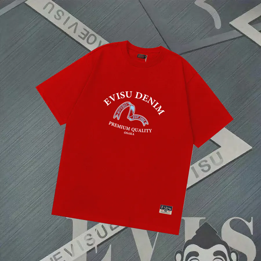 EVISU New Letter Small Seagull Print Oversized T Shirt