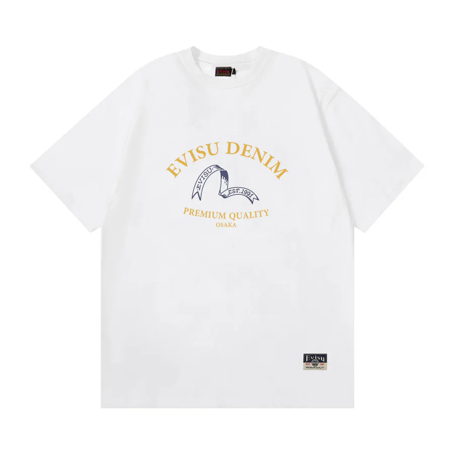 EVISU New Letter Seagull Print Loose Fit Casual T Shirt