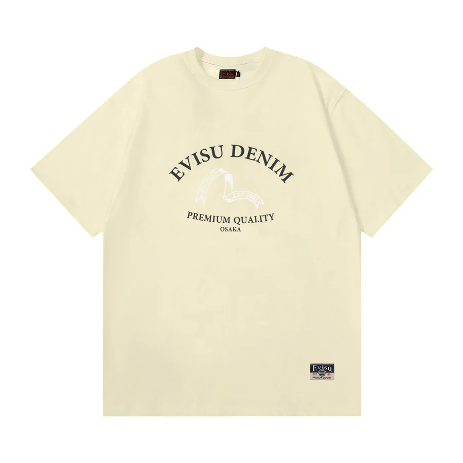 EVISU New Letter Small Seagull Print Loose Fit T Shirt
