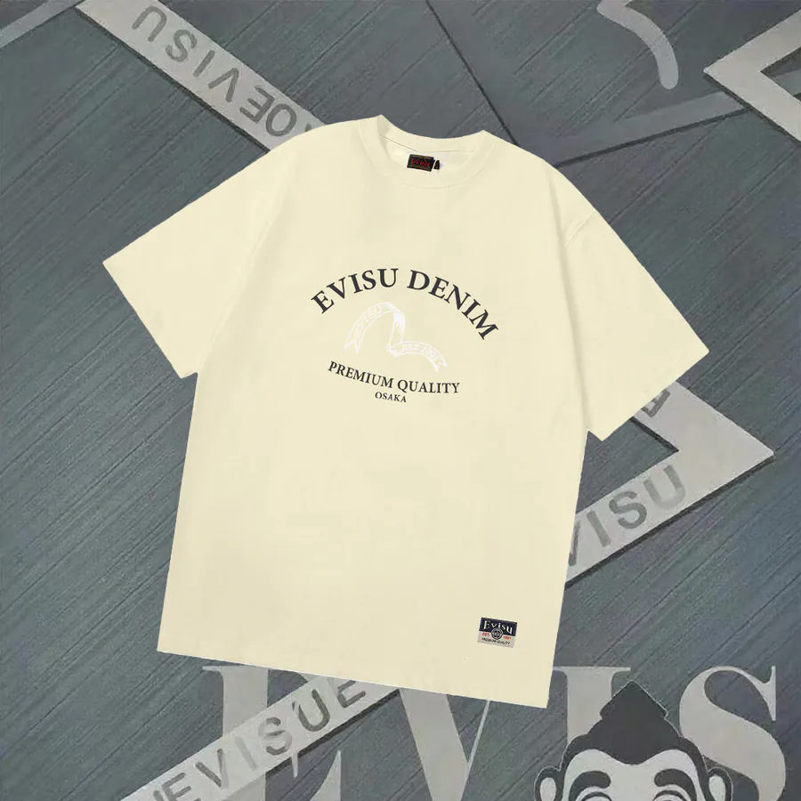 EVISU New Letter Small Seagull Print Loose Fit T Shirt