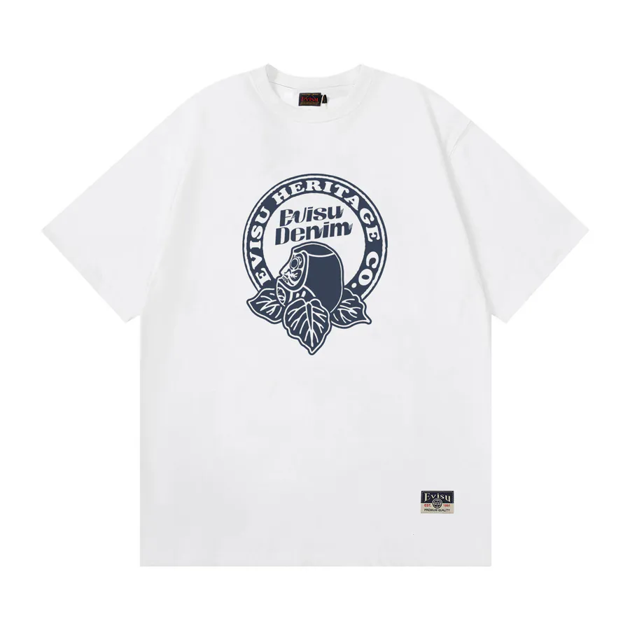 EVISU New Flower Zatarazuma Print Loose Short Sleeve Casual Shirt