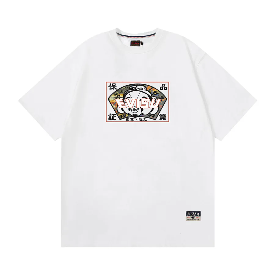 EVISU New Fan Shape Print Loose Fit T Shirt
