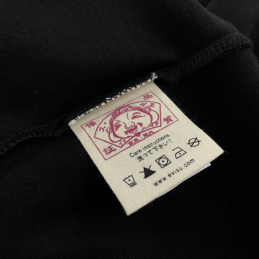 EVISU New Buddha Head Fan Pattern Short Sleeve Loose Fit情侣款