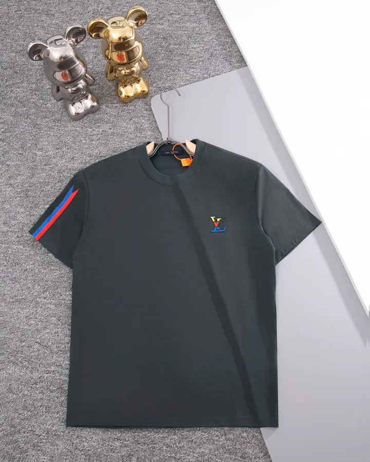 Top Version Celine T Shirt with Colorful Striped Sleeves
