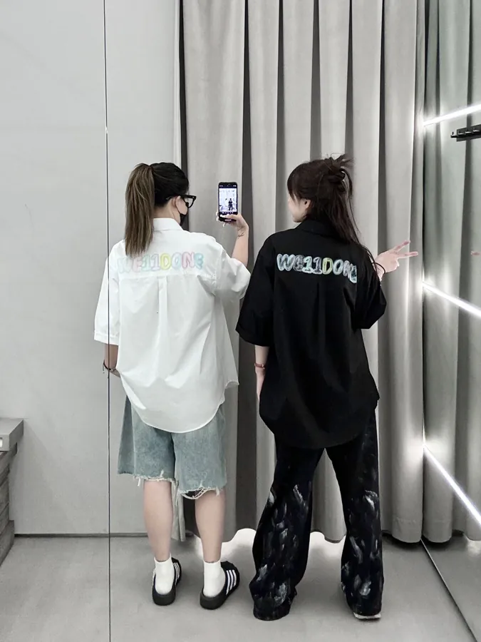 WE11DONE Summer Collection Colorful Letter Print Loose Shirt