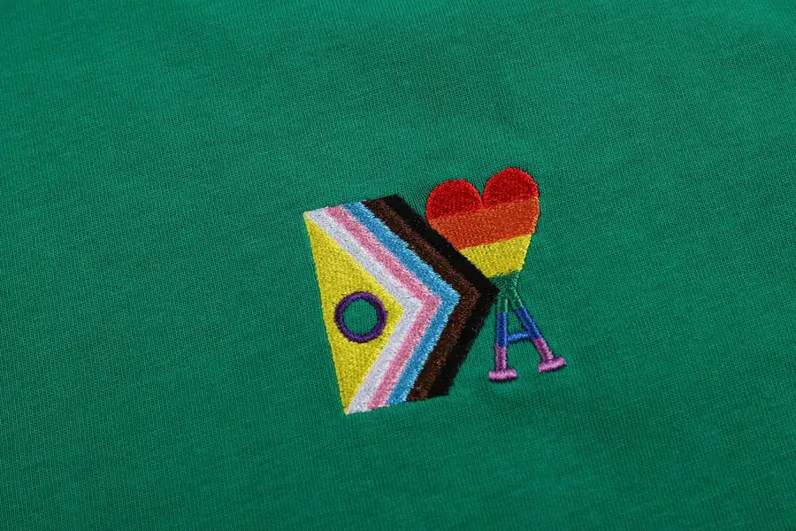 Ami Rainbow Embroidered Heart Short Sleeve Limited Edition Summer Collection