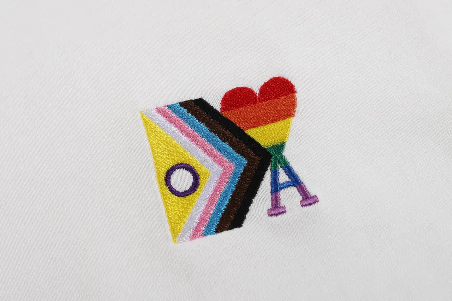 Ami Rainbow Embroidered Heart Short Sleeve Limited Edition Summer Collection