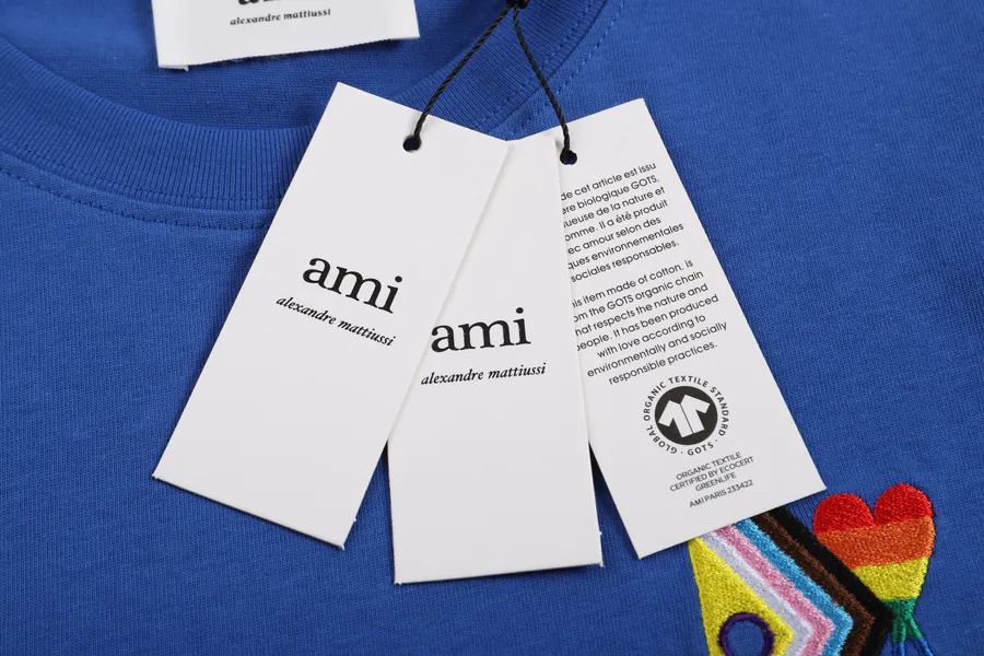 Ami Rainbow Embroidered Heart Short Sleeve 8 Colors