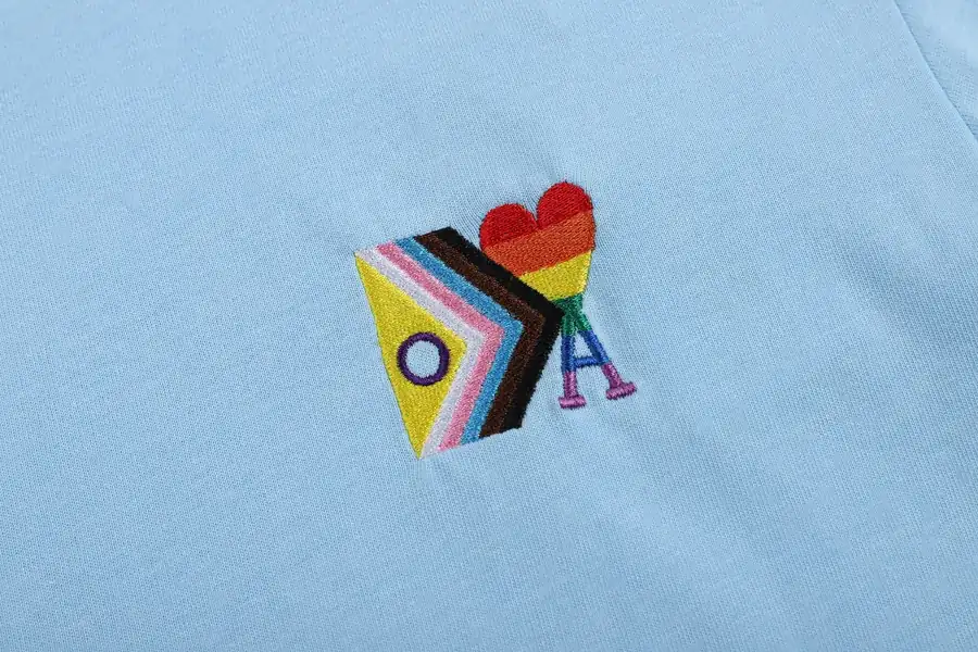Ami Rainbow Embroidered Heart Short Sleeve Limited Edition Summer Collection