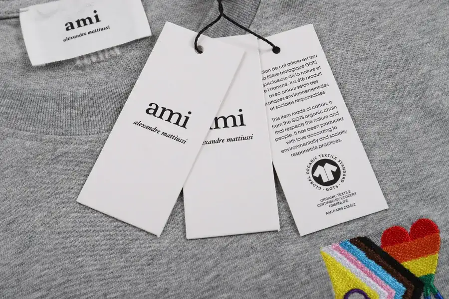Ami Rainbow Embroidered Heart Short Sleeve Limited Edition Summer Collection