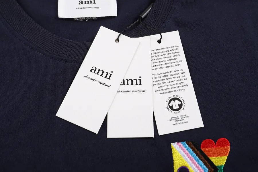 Ami Rainbow Embroidered Heart Short Sleeve 8 Colors
