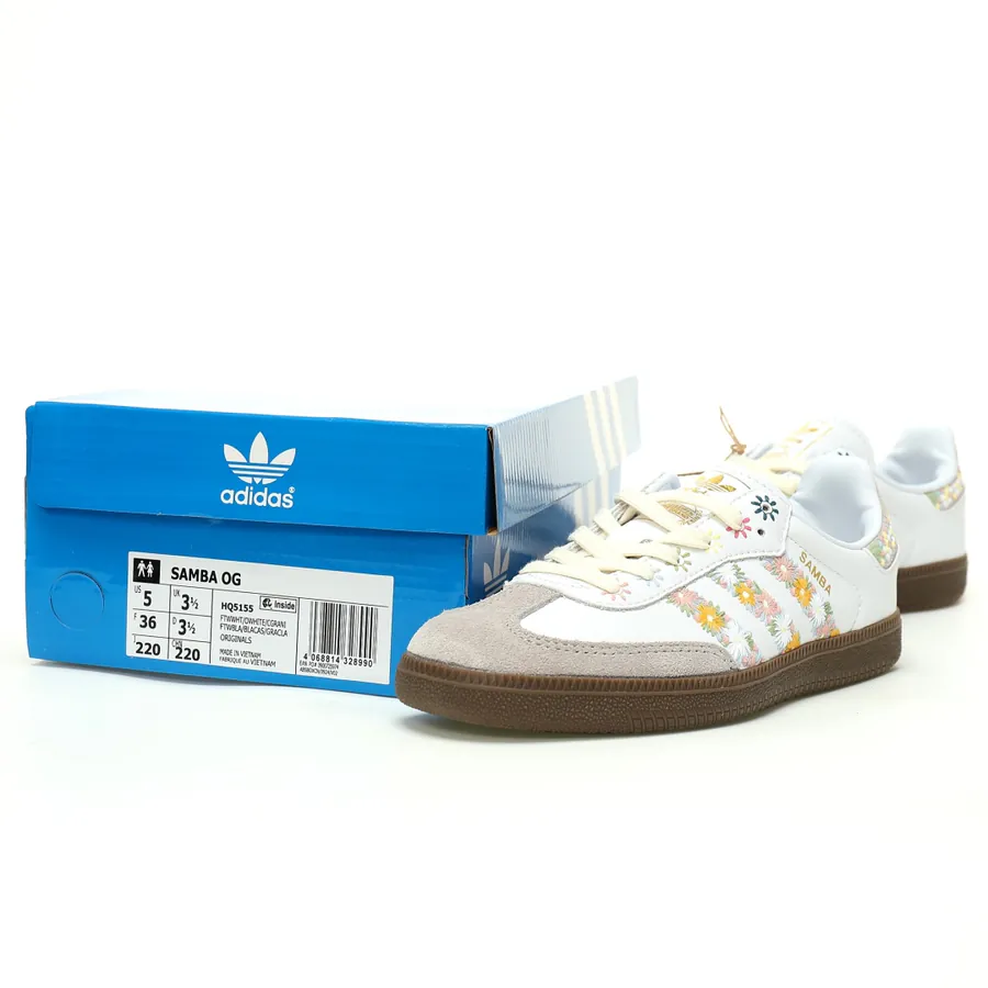 Originals Samba OG Cloud White Cloud Flower Embroidery Low Top Sneaker