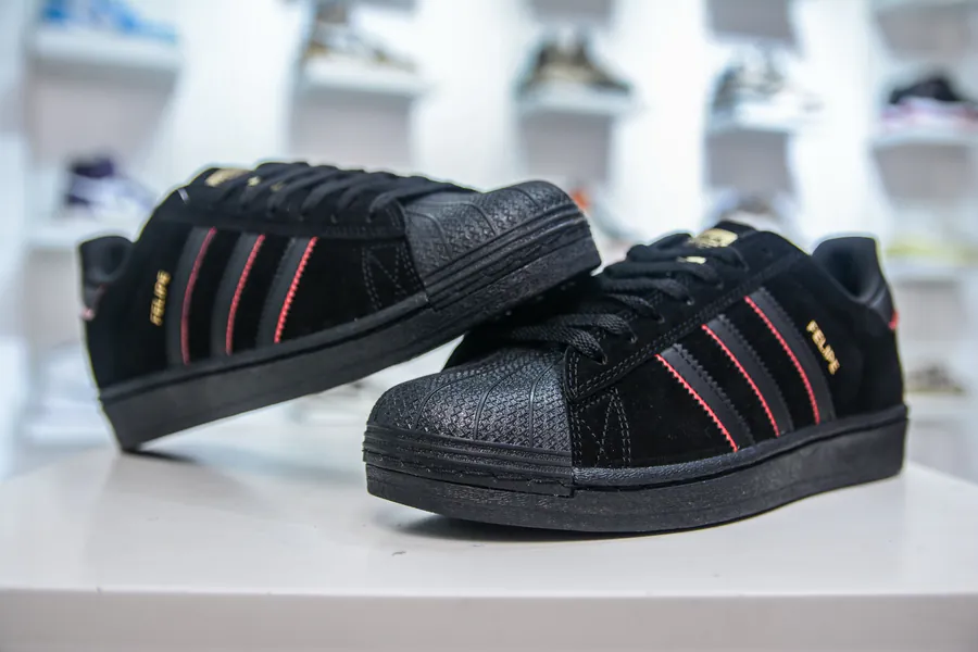 Felipe Gustavo x AD Originals Superstar Black Red Grained Calfskin