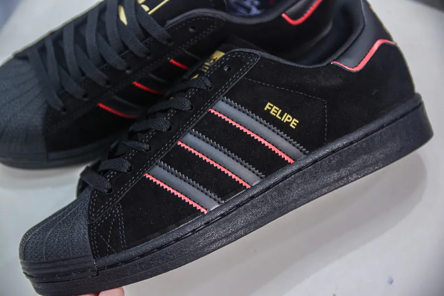 Felipe Gustavo x AD Originals Superstar Black Red Grained Calfskin