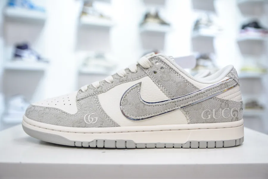 SB Dunk Low x Collaboration Gray White Denim