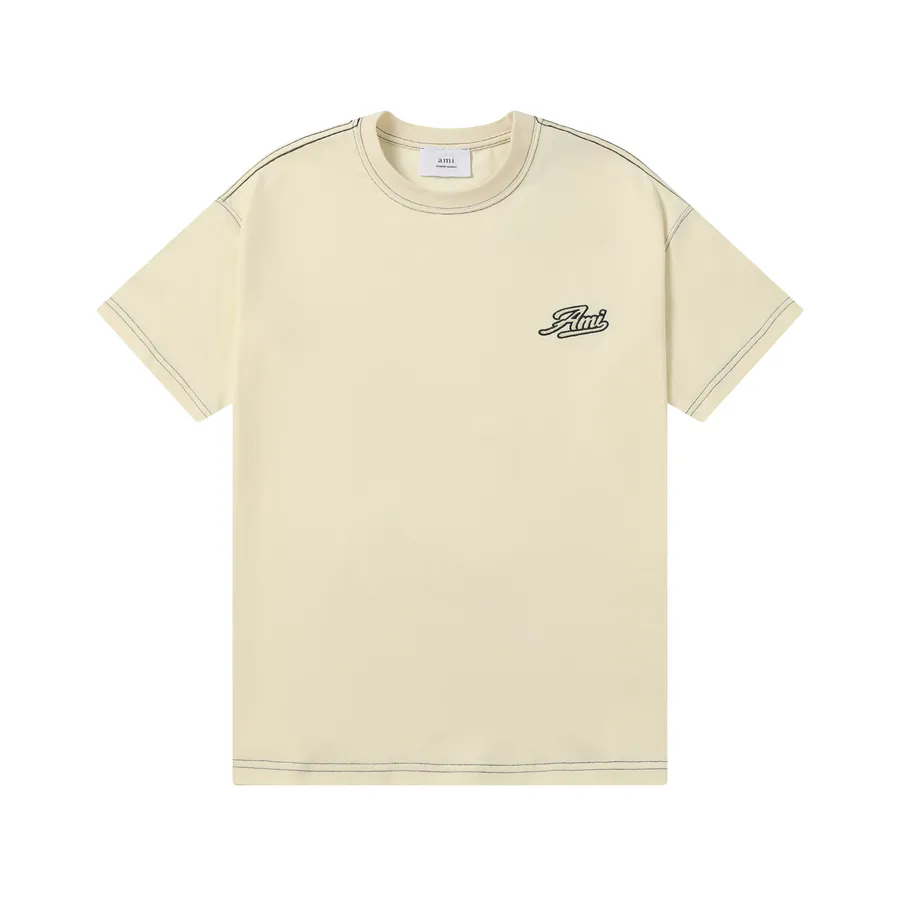 AMI 612 Summer Short Sleeve 100% Double Cotton, Grained Calfskin, Apricot