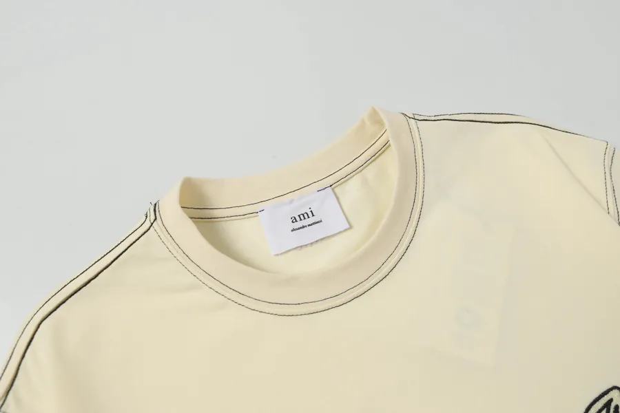 AMI 612 Summer Short Sleeve 100% Double Cotton, Grained Calfskin, Apricot