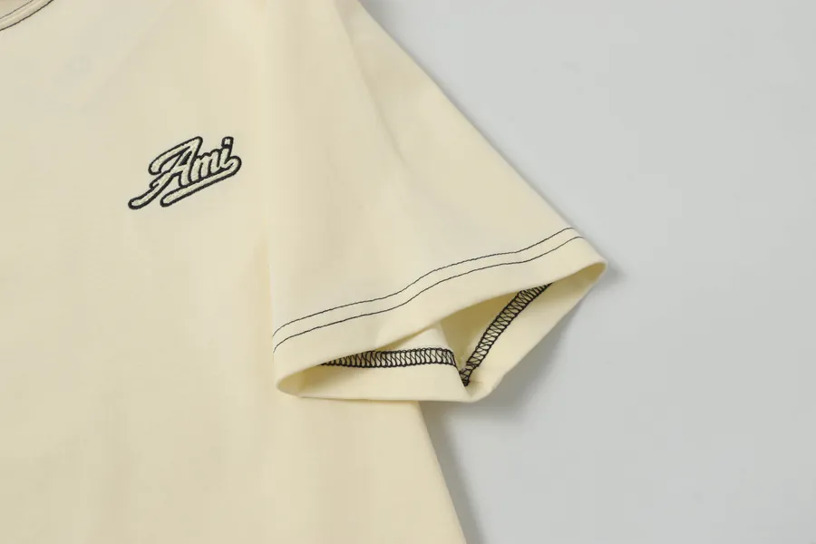 AMI 612 Summer Short Sleeve 100% Double Cotton, Grained Calfskin, Apricot