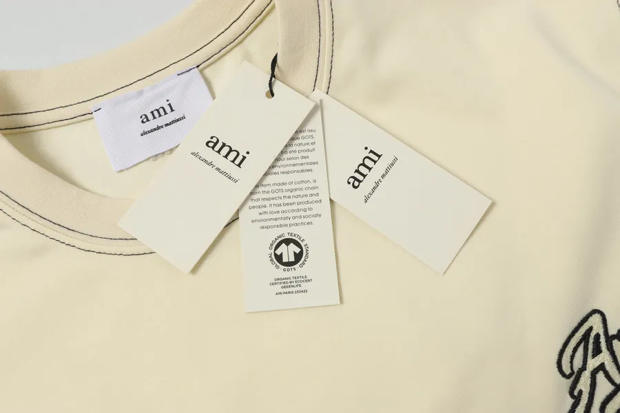 AMI 612 Summer Short Sleeve 100% Double Cotton, Grained Calfskin, Apricot