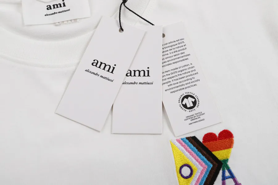 Ami Rainbow Embroidered Heart Short Sleeve Local 160 Version