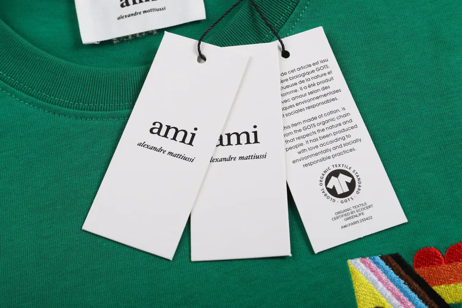 Ami Rainbow Embroidered Heart Short Sleeve Limited Edition