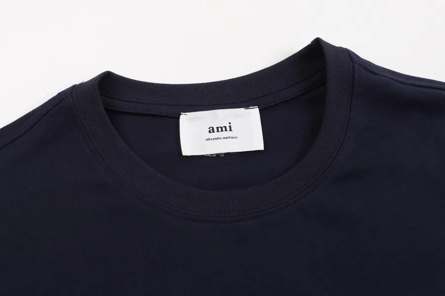 Ami Rainbow Embroidery Heart Print Short Sleeve