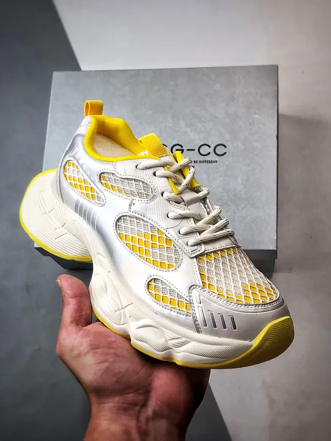 GGCC Starry Particle Silver Yellow Dad Shoes