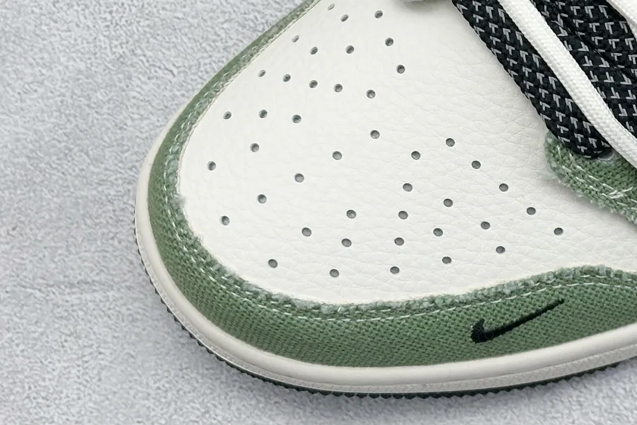 Travis Scott x Air 1 Low Reverse Green and White Full Star Chevron