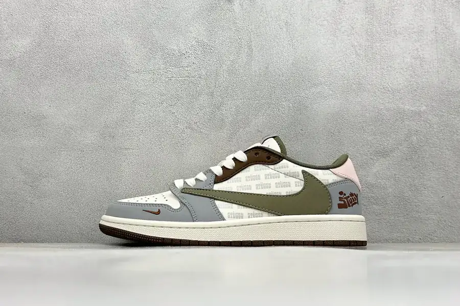 Travis Scott x Air 1 Low Reverse Gray White Swoosh