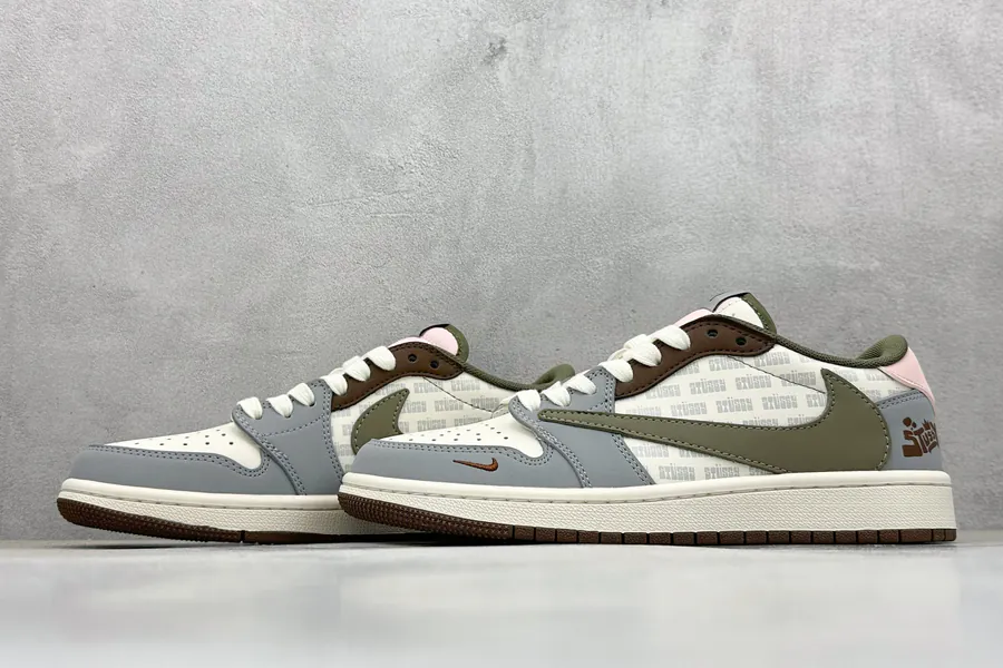 Travis Scott x Air 1 Low Reverse Gray White Swoosh