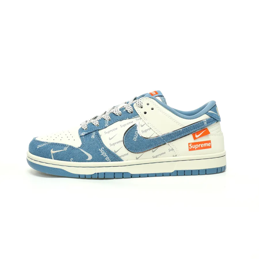 Supreme x Nike By You SB Dunk Low Retro SP Supreme联名米白牛仔橘红印标