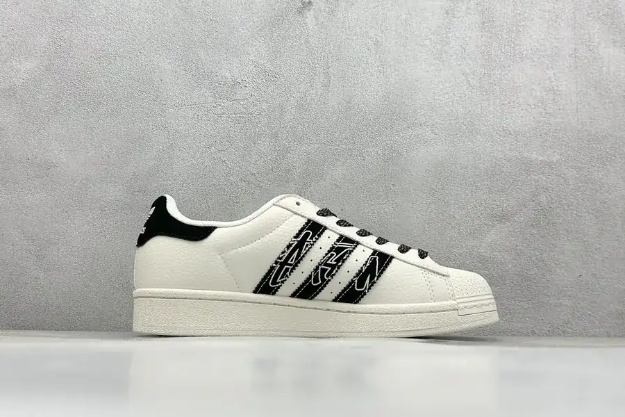 AD Originals Superstar x Stussy White Black