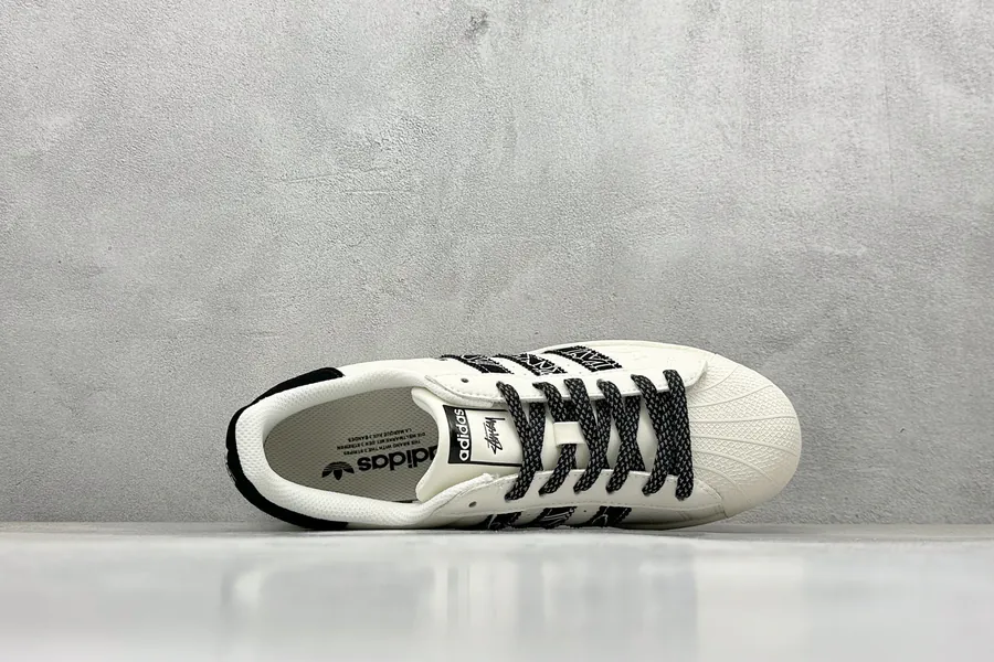 AD Originals Superstar x Stussy White Black