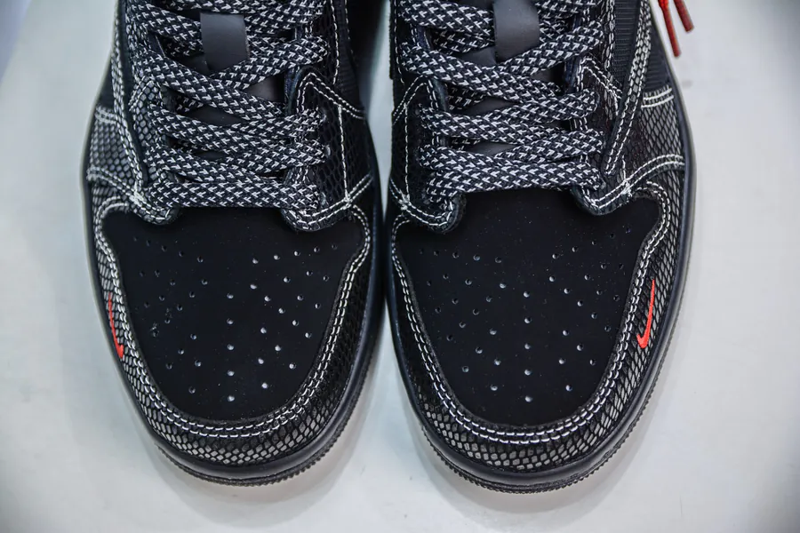 TS x Air Jordan AJ1 Low Snake Year Limited Black Web Snake Pattern