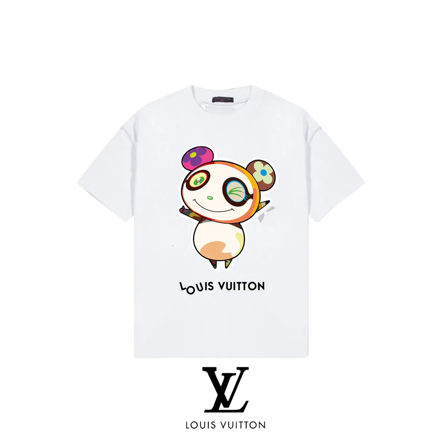 LVV Panda Sunflower Print T Shirt