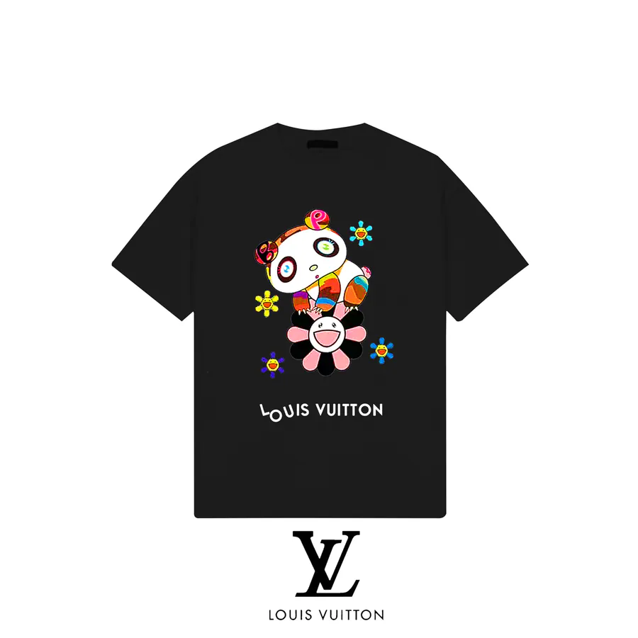 LVV x Murakami 2025 New Collection Cartoon Panda Sunflower Print T Shirt