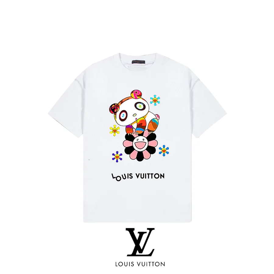 LVV x Murakami 2025 New Collection Cartoon Panda Sunflower Print T Shirt