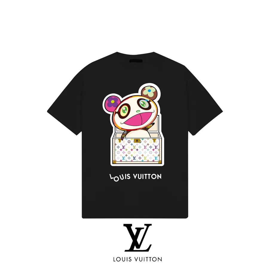 LVV Panda Sun Moon Print T Shirt