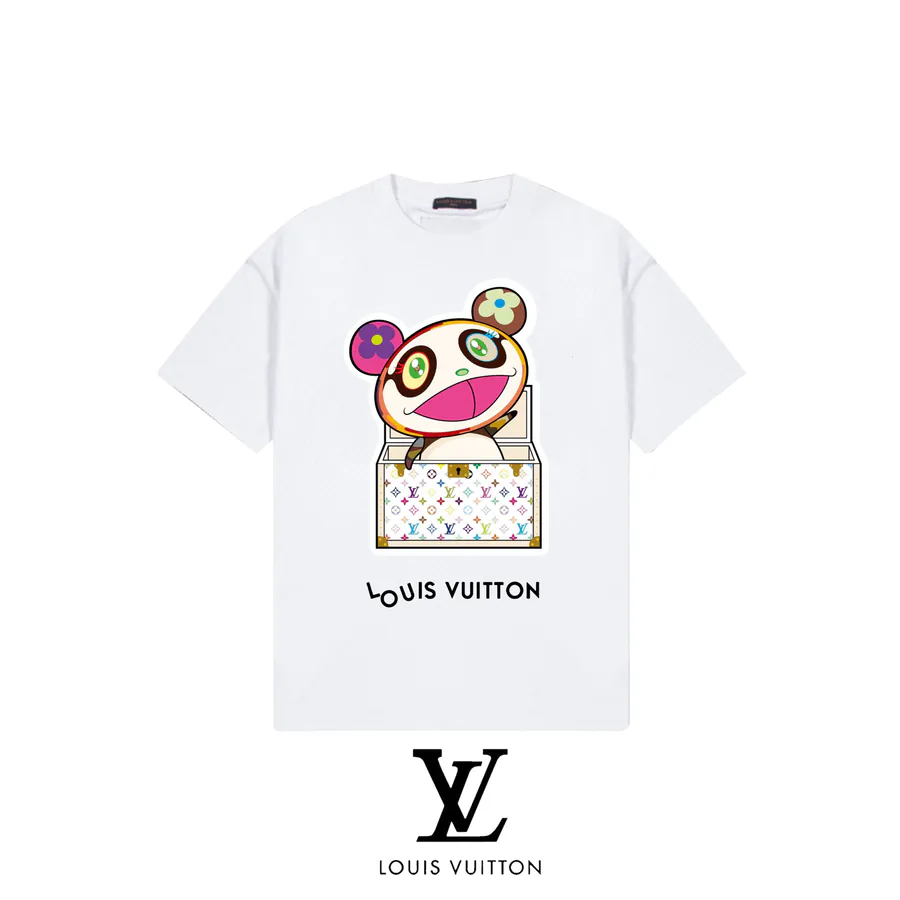 LVV Panda Sun Moon Print T Shirt