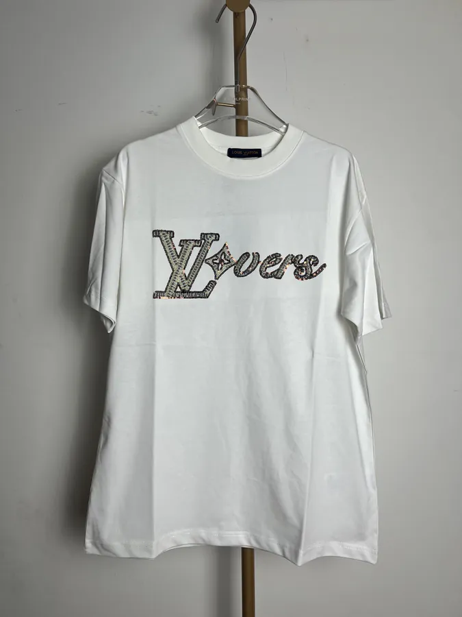 LVV Starlight Exclusive 25ss Handmade Bead Embroidered T Shirt
