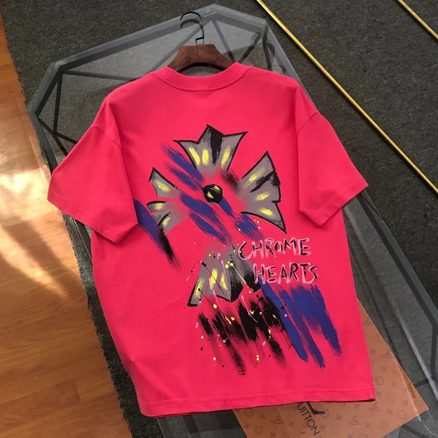 Cherished 2025 New Collection Embroidered Graffiti Print Short Sleeve T Shirt
