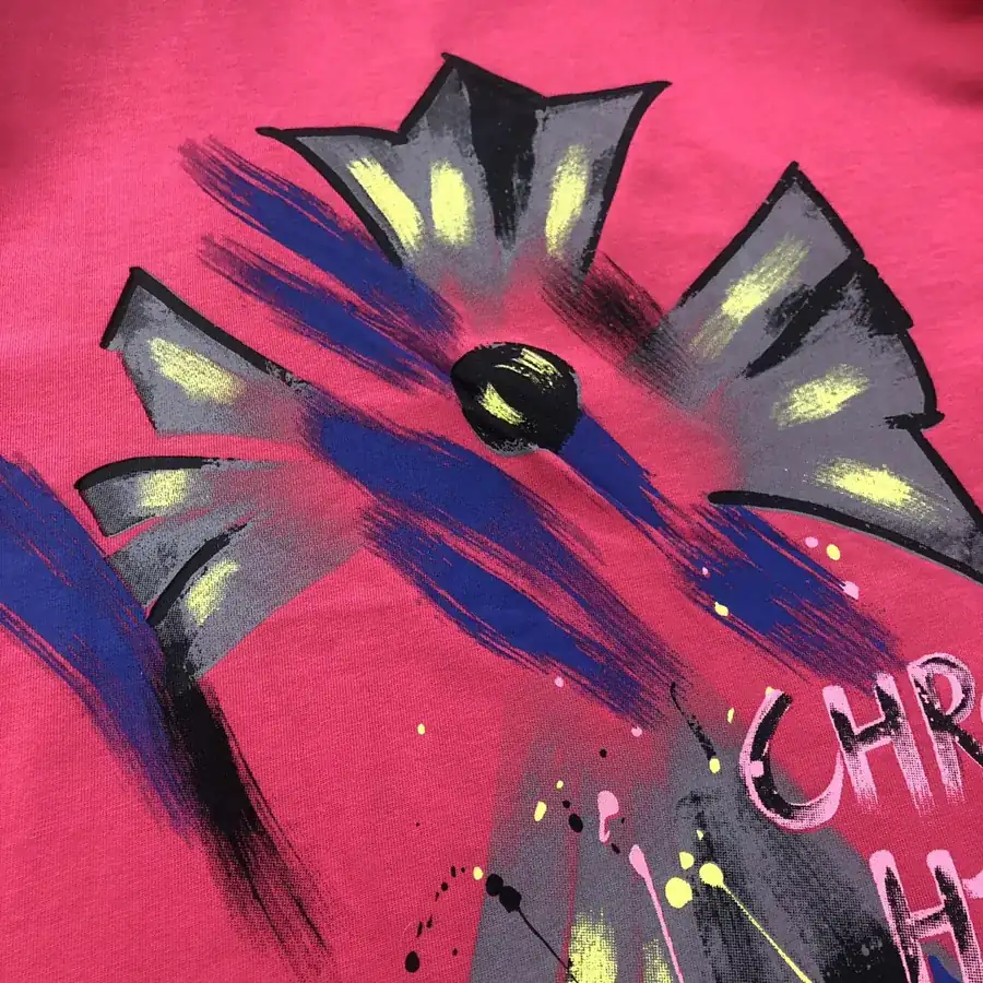 Cherished 2025 New Collection Embroidered Graffiti Print Short Sleeve T Shirt