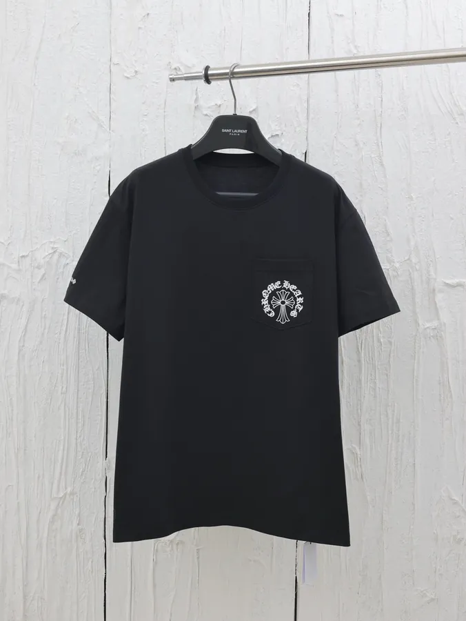 Come Hearts*25 New Pocket Horse Shoe Print Short Sleeve T Shirt