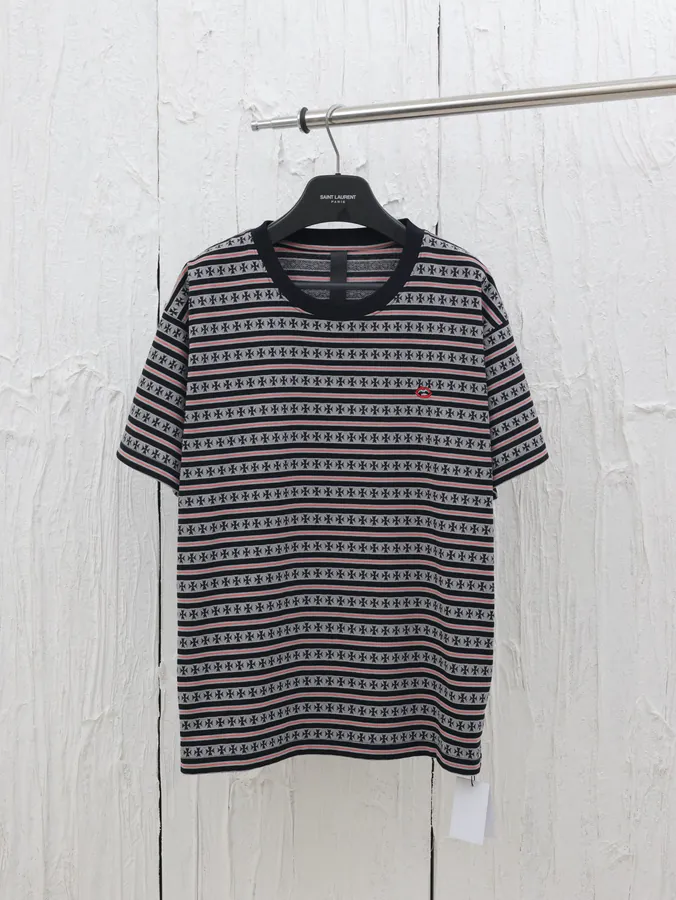Come Hearts* Crocodile 25春夏新款 Colorwoven Stripe Knit Round Neck Short Sleeve